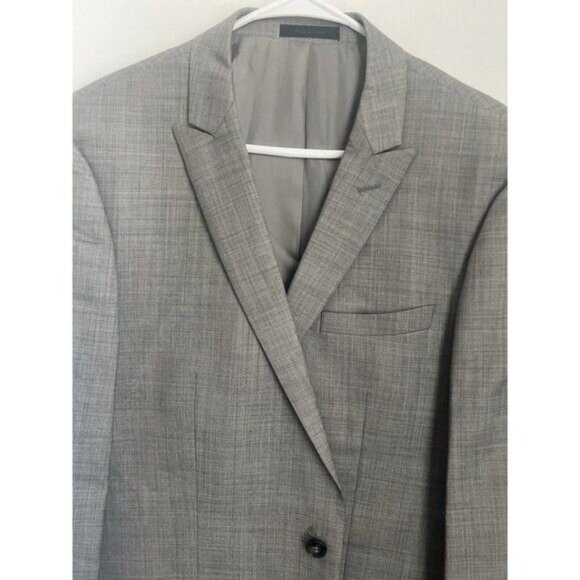 Calvin Klein Mens Gray Extreme Slim Fit 2-Piece Suit 46L Wool Jacket & Pants - Picture 11 of 11